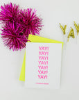 Yay! Yay! Yay! Congrats Friend!- Letterpress Card