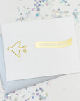 Banner: Congratulations Paper Clip Letterpress Greeting Card